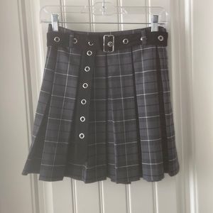 Black Plaid Skirt